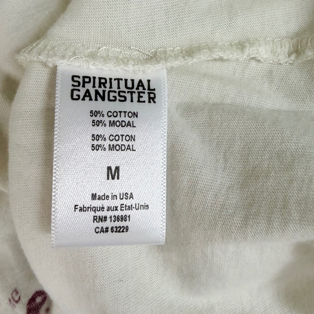 Spiritual Gangster Spirit of 555 Jade Tank Top Birch White Purple Medium NEW - Picture 8 of 11